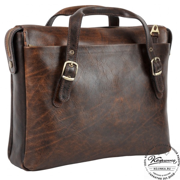 Кожаная деловая сумка "Франклин" (коричневый эксклюзив). фото 1